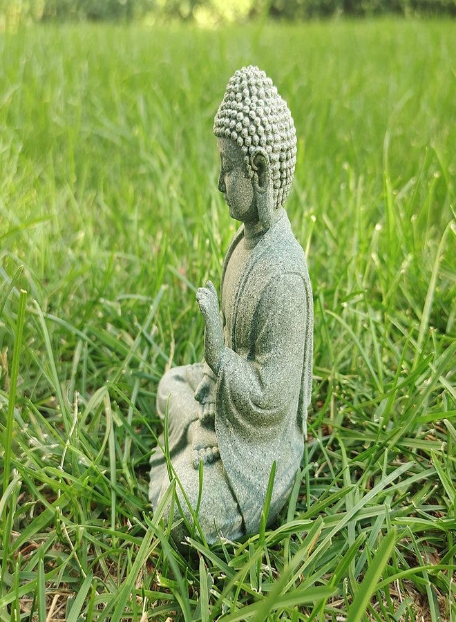 livelyfish Meditating Buddha Statue Natural Sandstone Buda Sculptures for Fish Tank Aquarium Decorations Home Zen Garden Bonsai Ornament Decor, Gifts (Fearless-Small) - Image 5